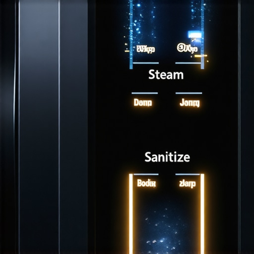 Modern Washing Machine Steam Cycle Interface Close-up of a modern washing machine control panel emphasizing the steam setting.