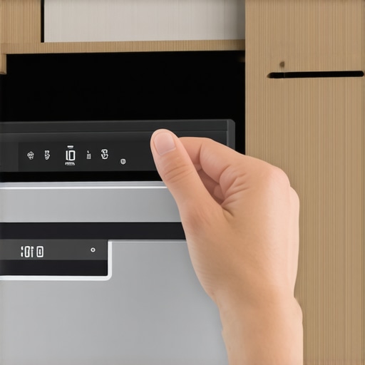 Modern dishwasher hidden controls Close-up of a high-end integrated dishwasher control panel