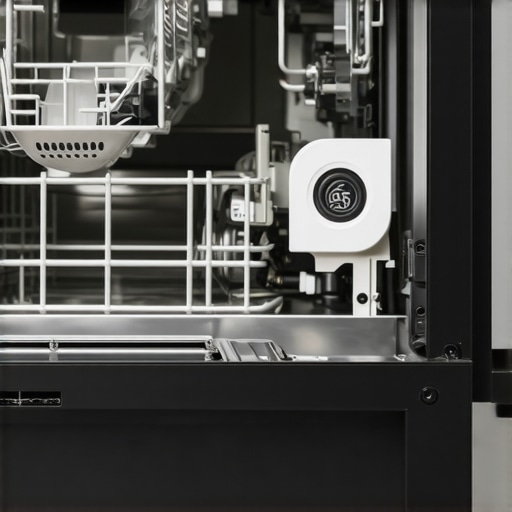 Close up of a dishwasher internal sensor and filter system