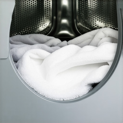 Optimal Water Levels in HE Washers A modern high-efficiency washing machine drum showing a small amount of water and concentrated detergent.