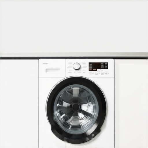 Perfect Under-Counter Compact Washer Installation A compact front-load washing machine fitted under a kitchen counter to save space.