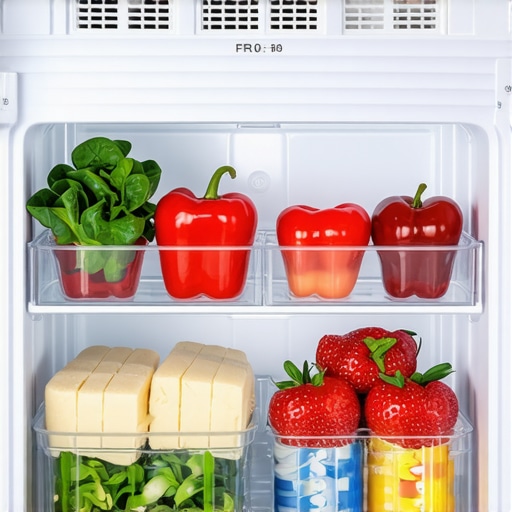 Proper Airflow in a Smart Refrigerator A refrigerator interior showing clear space around air vents to prevent ice buildup.