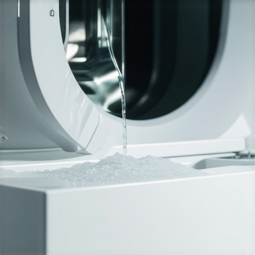 A close-up showing the correct amount of detergent for a high-efficiency washing machine.