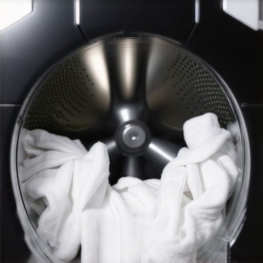 Proper HE Washer Loading Technique Top-down view of laundry loaded in a ring pattern for better water distribution in a high-efficiency washer.