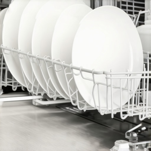 Properly Loading a Modern Dishwasher A person loading plates with food residue into a dishwasher to allow sensors to work properly.