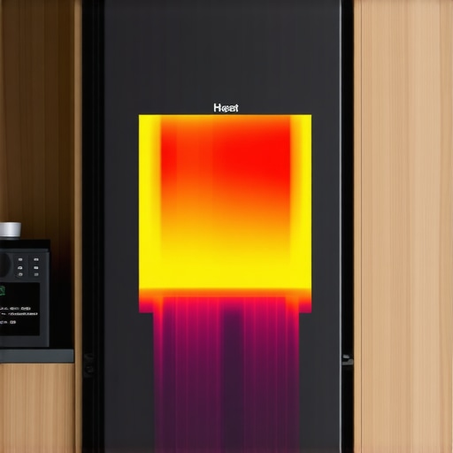 Refrigerator airflow starvation in tight cabinetry Heat map showing restricted airflow around a refrigerator built tightly into kitchen cabinets