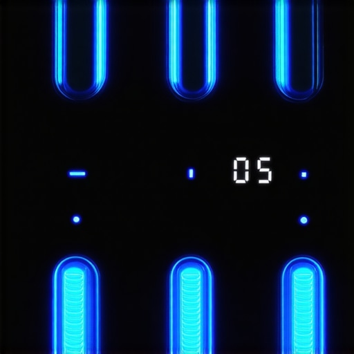 Smart Appliance Digital Control Panel Troubleshooting A modern smart kitchen appliance control panel displaying glowing digital status lights