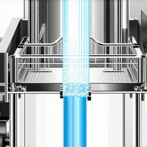 Smart Dishwasher Turbidity Sensor Mechanism A detailed internal view of a smart dishwasher's sensor measuring water clarity to adjust the wash cycle.