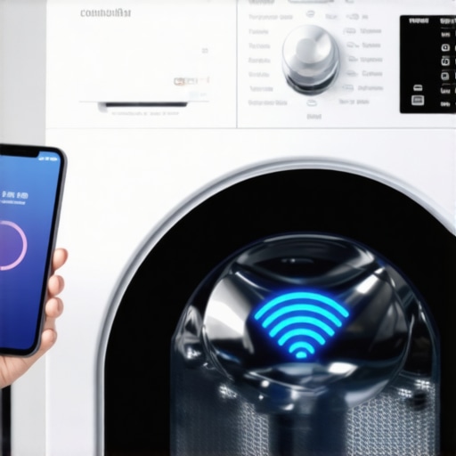 Syncing a Smart Washing Machine to a Smartphone A person successfully connecting their smart washing machine to a mobile app via Wi-Fi.