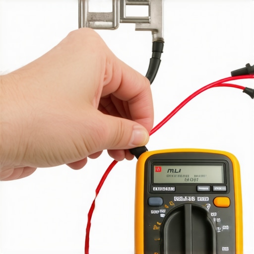 Testing Appliance Components with a Multimeter A technician using a digital multimeter to check a dishwasher heating element for maintenance.