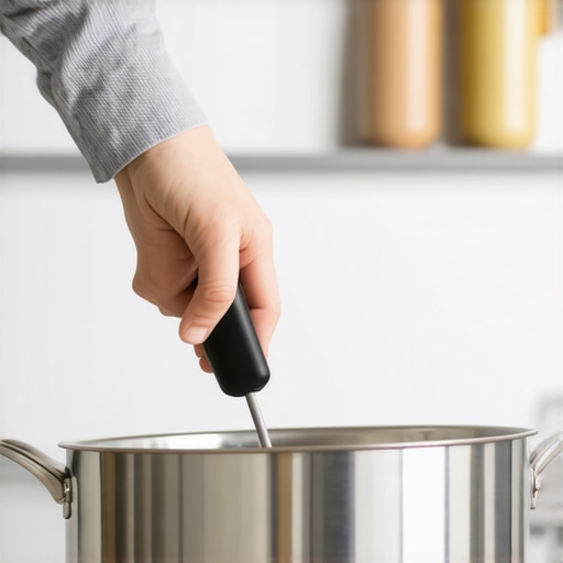 Testing Induction Cookware with a Magnet A person checking if a pan is induction compatible by sticking a magnet to the bottom.