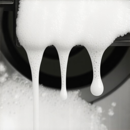 Overflowing soap suds in a washing machine detergent drawer