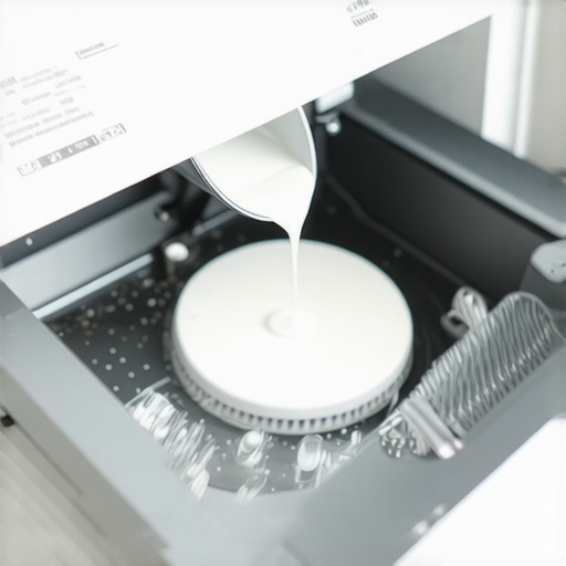 The Correct Way to Measure HE Detergent Close up of liquid detergent being poured into a smart washing machine dispenser drawer.