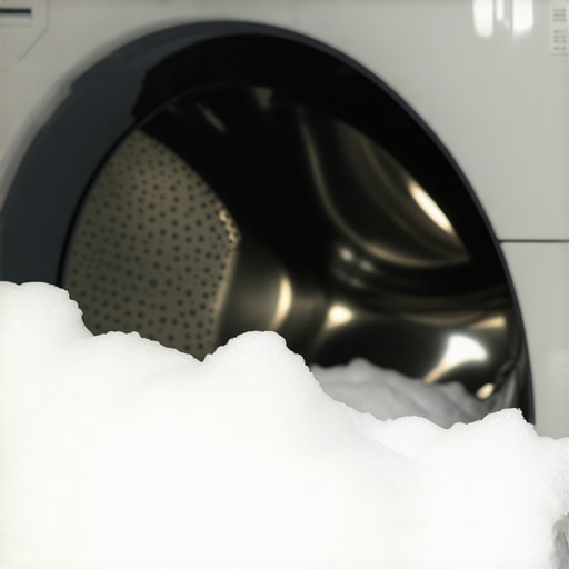 Overflowing soap suds in a washing machine detergent dispenser