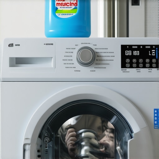 Troubleshooting smart washing machine errors A person frustrated with a smart appliance error message due to improper maintenance.