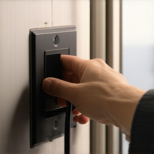 Unplugging the smart fridge for a hard reset Close up of a hand pulling a refrigerator power plug from a wall socket to reset the appliance.